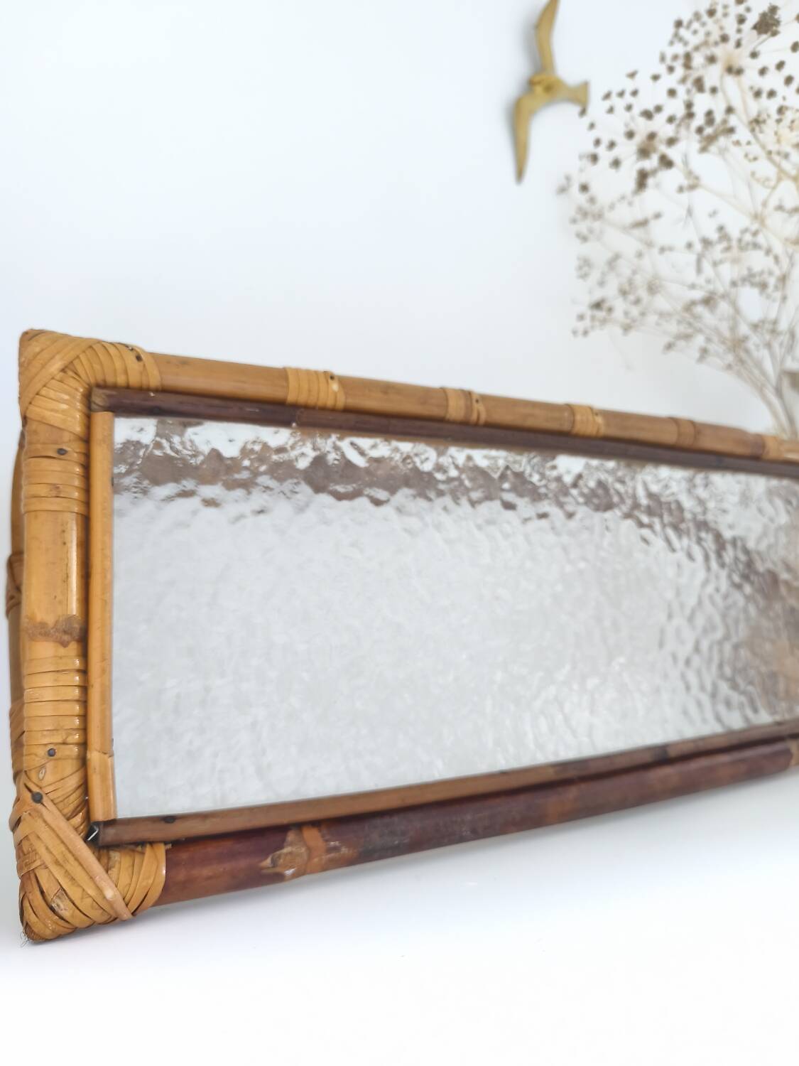Étagère rotin vintage