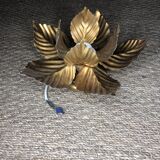 Vintage gold metal flower sconce