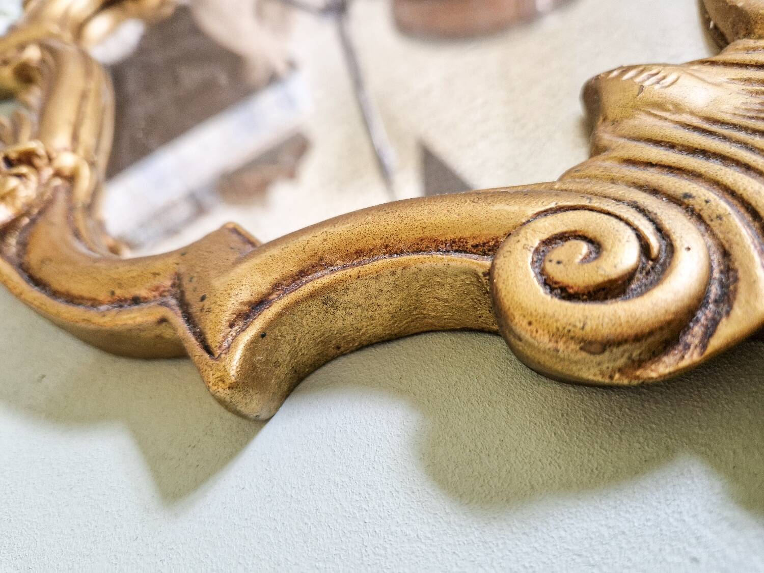 Vintage baroque style gold resin mirror