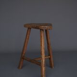 Tabouret rustique chinois en bois d'orme