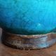 Ugo zaccagnini turquoise ceramic vase with dragon decoration