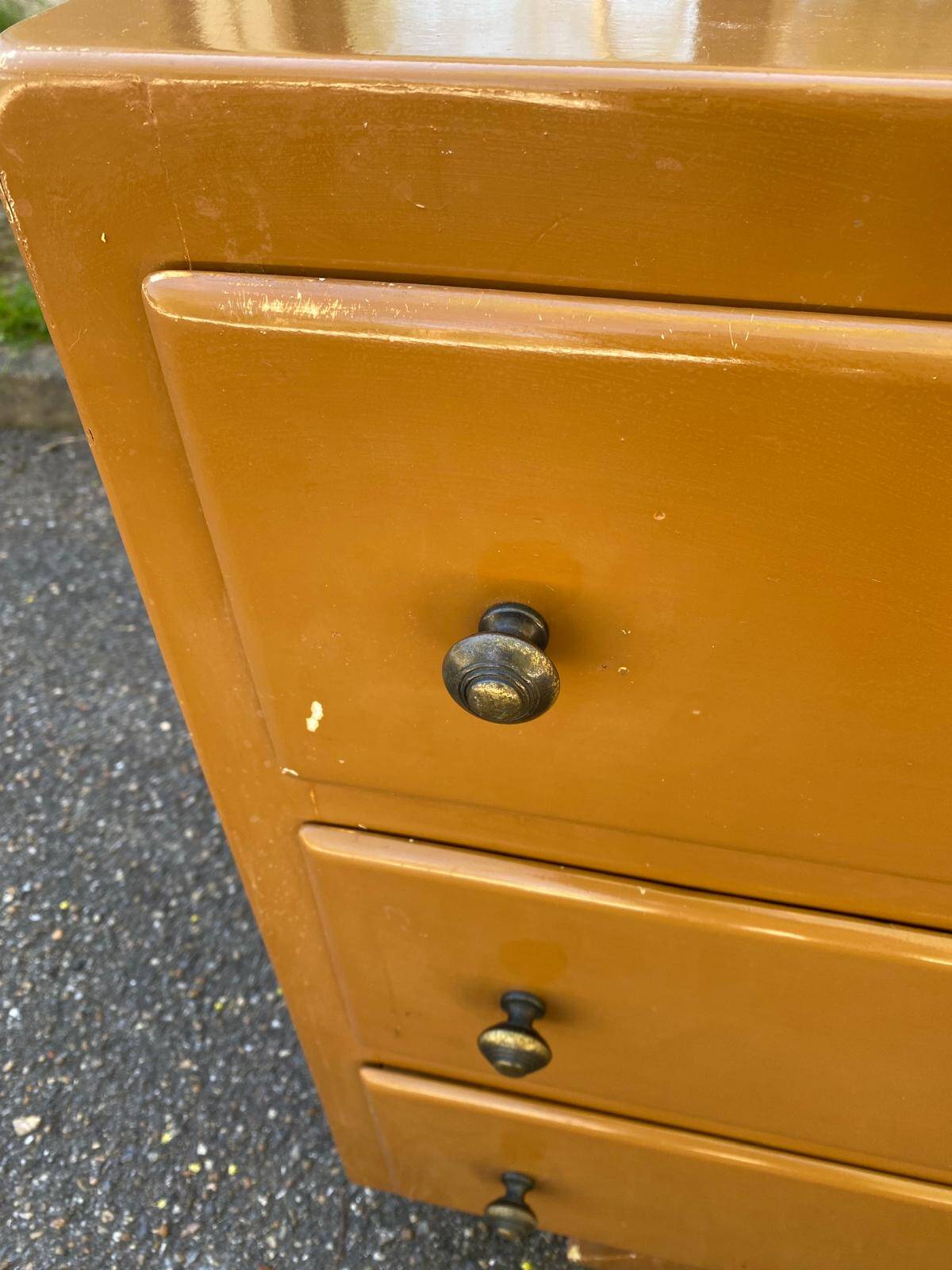 Commode art deco pied moustache 1950 avec 3 tiroirs