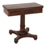 Victorian Burl Wood Folding Card Table, UK, 19th Century