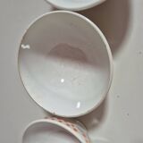 set of 4 vintage bowls with orange and cherry gingham checks