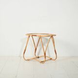 Bamboo Coffee Table with Frosted Glass