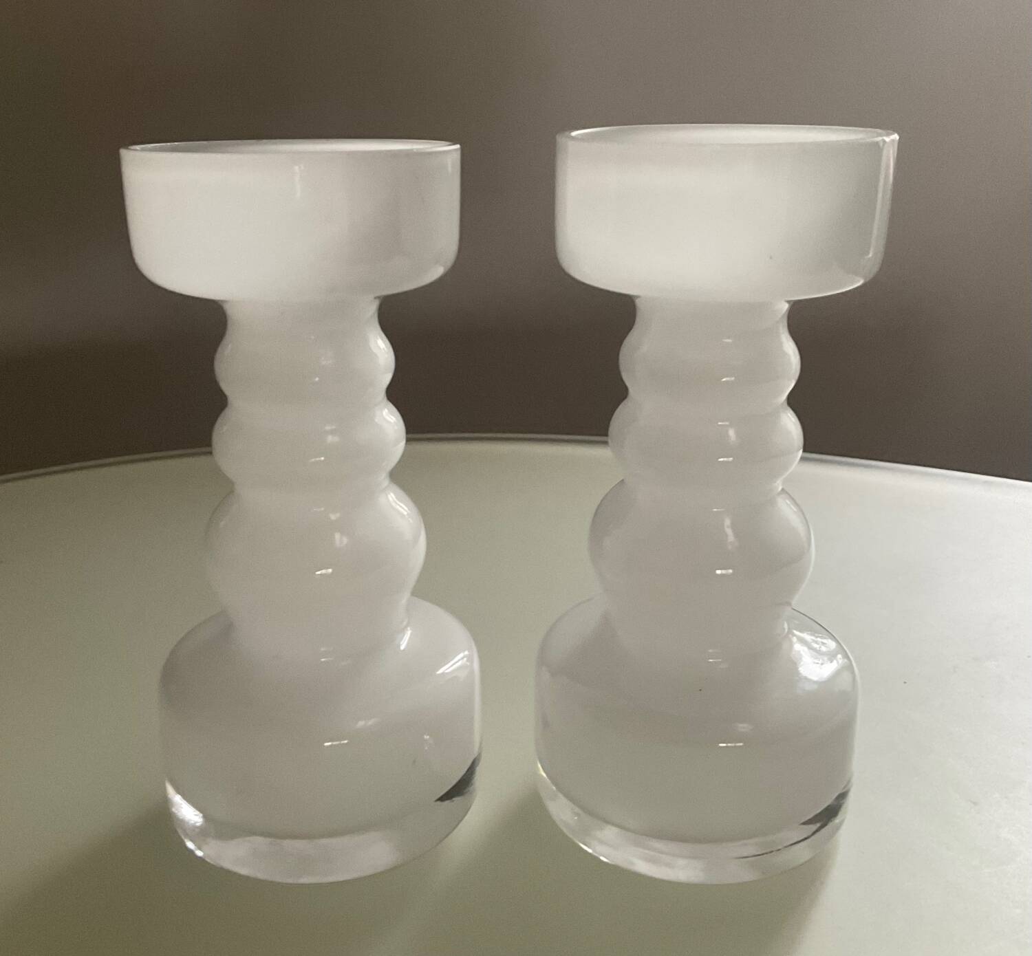 Paire de vases vintage en opaline
