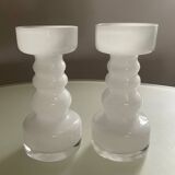 Pair of vintage opaline vases