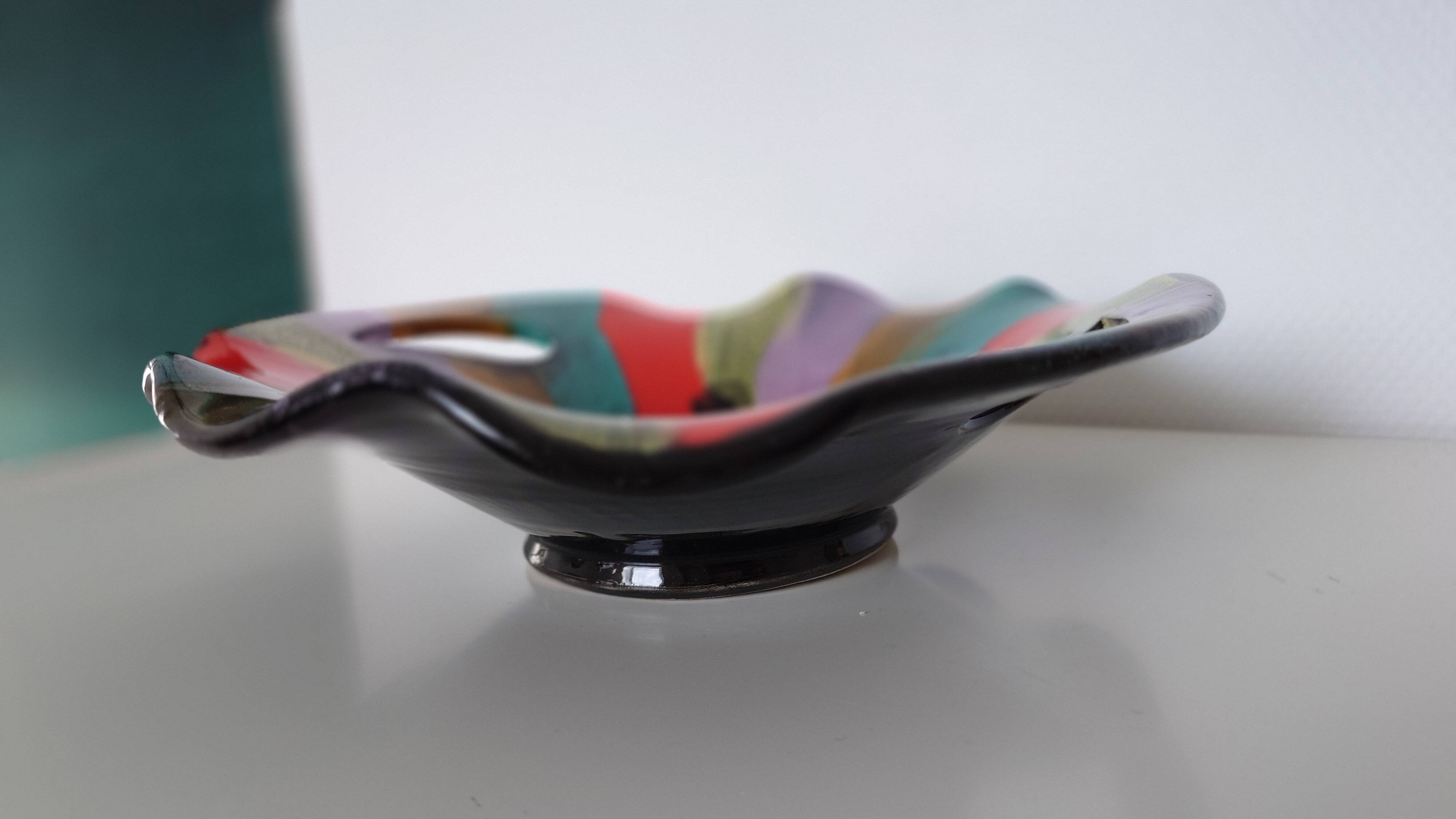 Large Vallauris ceramic bowl signed – colourful decorative centrepiece.