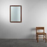 Miroir ancien à facettes en bois sculpté, France, années 1850