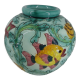vase ball with fish ceramic cerart Monaco see signature