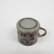Ceremic lava cup in brown and turquoise, 1970's