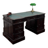 Classic English Desk Green Leather Inlay