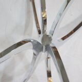 Coffee Table Chrome Spider Legs and Glass 1970s Italy