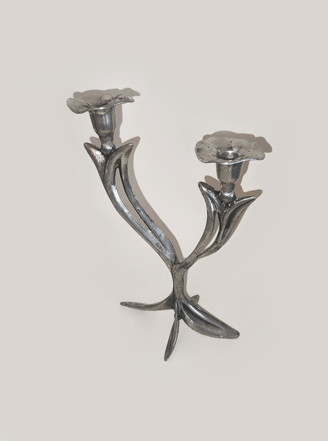Pair of floral Art Nouveau candlesticks