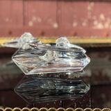 Pair of glass candle holders 70s