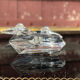 Pair of glass candle holders 70s