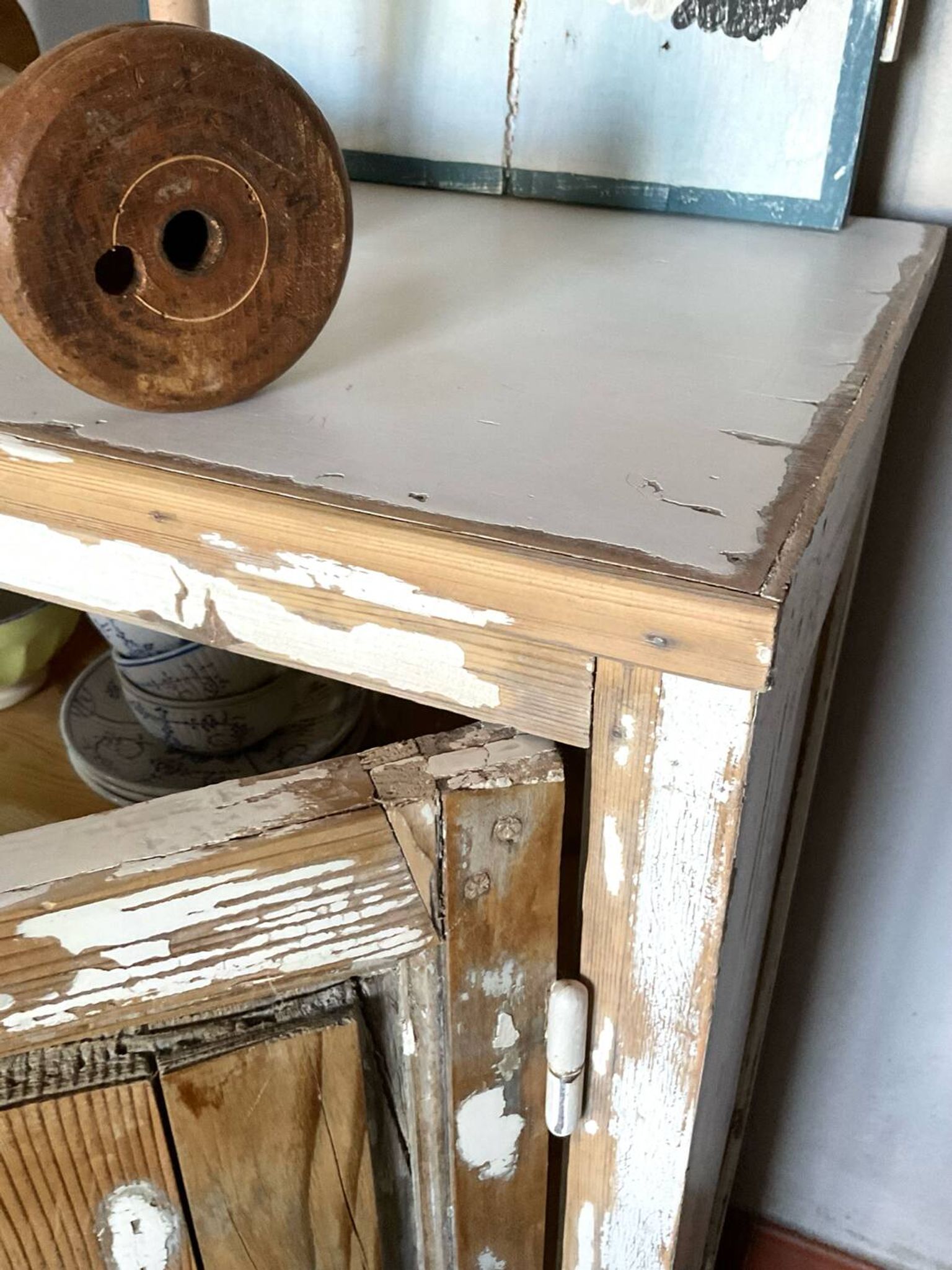 Vintage patinated jam jar