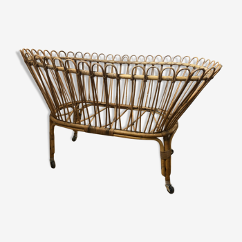 Vintage rattan cradle