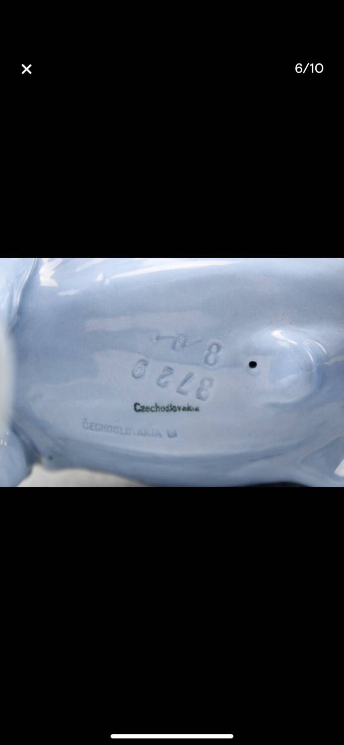Light blue ceramic elephant
