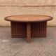 A coffee table and four rope stools 1960/1970