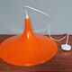 Large vintage orange plastic pendant light