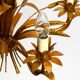 Beautiful 1970s gold-plated 5-arm tall metal chandelier by Hans Kögl