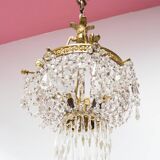 Antique French bronze chandelier with tassels circa 1900