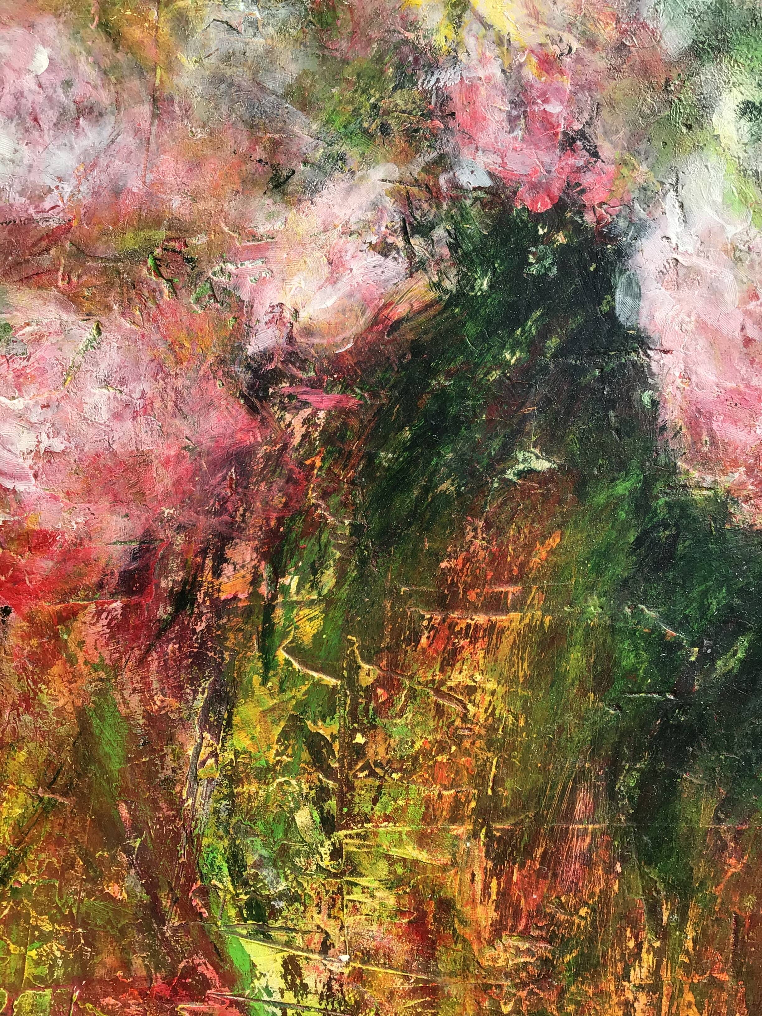 Table oil on wood roses signed Perret