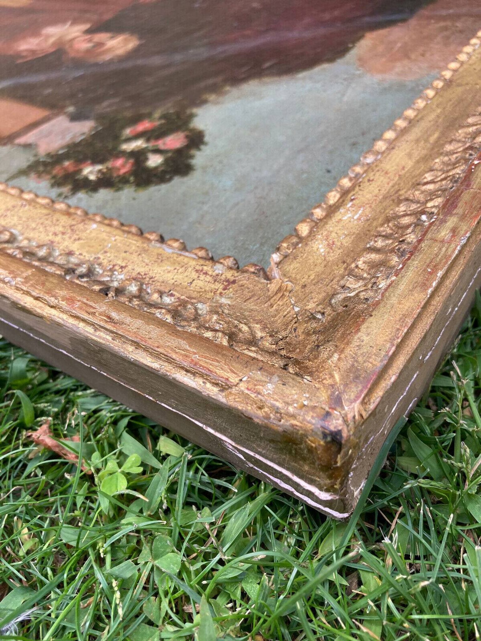 Antique painting - Scene from Antiquity - gilded wooden frame