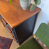 Vintage patinated black craft furniture style chest of drawers
