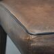Set of 6 vintage sheepskin dining chairs finished with black piping