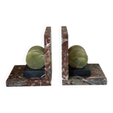 pair of marble and onyx Art Deco bookends