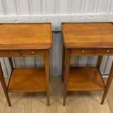 Pair of small side tables in cherry wood.