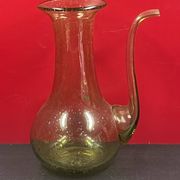 Design decanter, pourer in glassware of biot green vintage glass