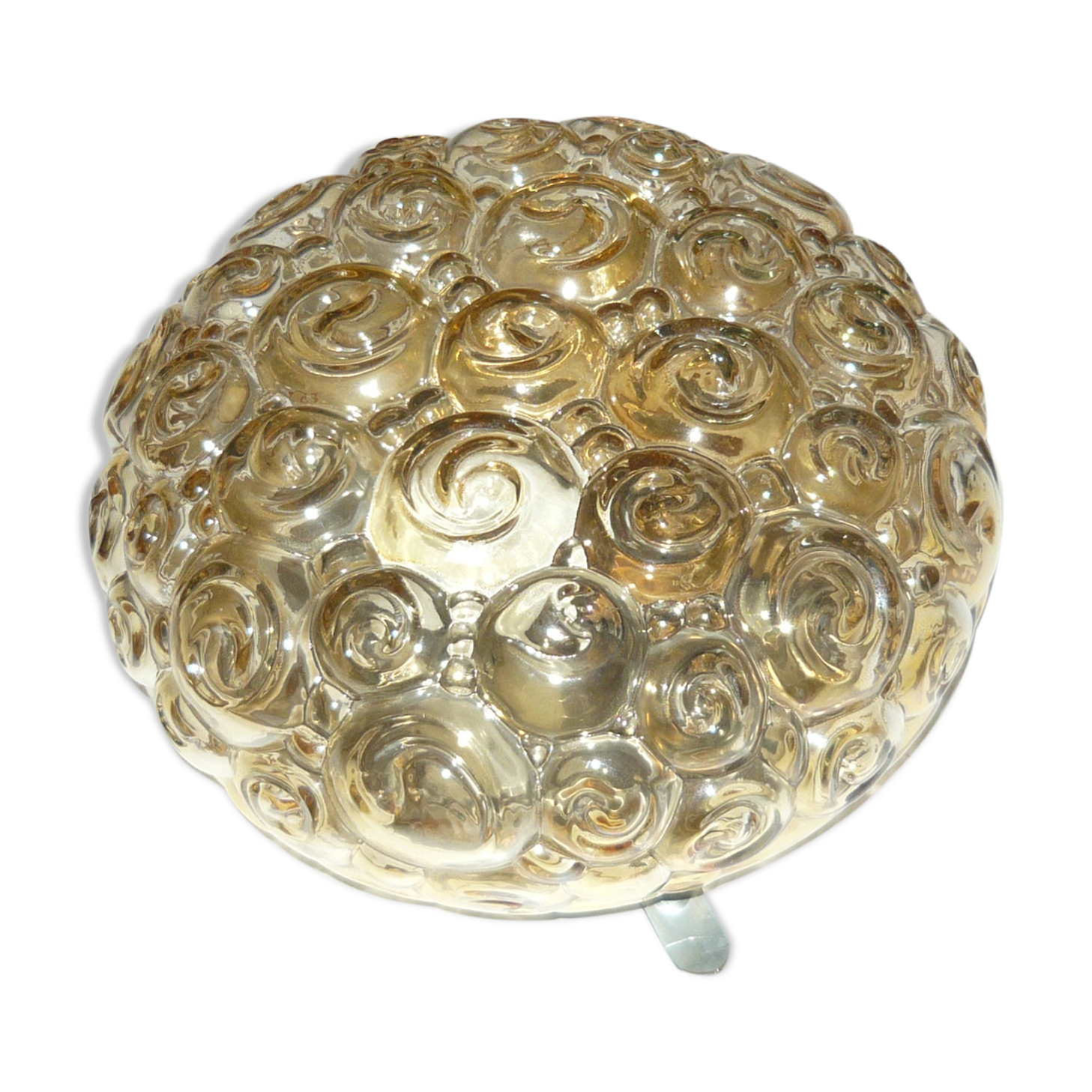 Amber glass ceiling lamp from the 50/60s