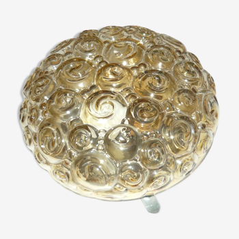 Amber glass ceiling lamp from the 50/60s