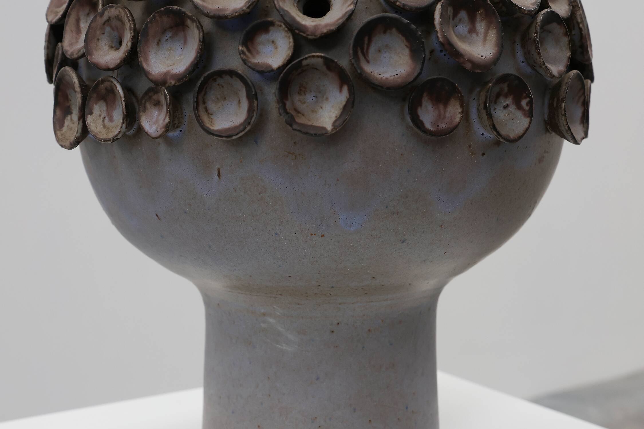 Organic ceramic “mushroom” sculpture signed EL, Belgium 1960s