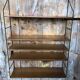 Ancienne etagère murale modulable tomado métal noir + bois clair vintage