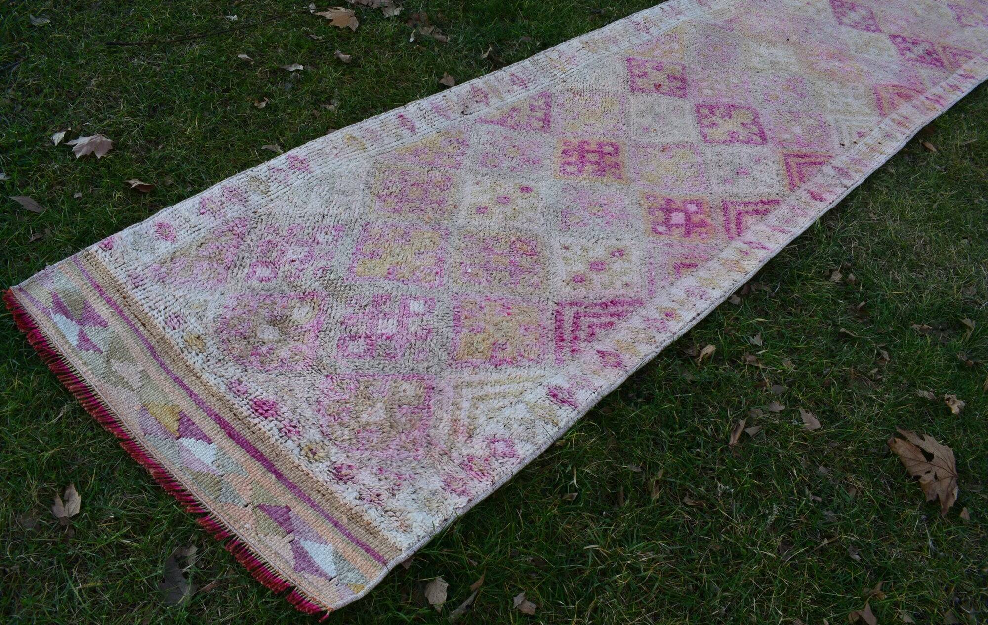 Vintage Turkish hallway rug 80x412 cm