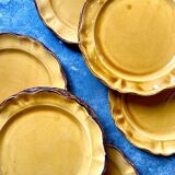 9 flat plates in ochre earthenware, "Les Faïences - Haute Provence"