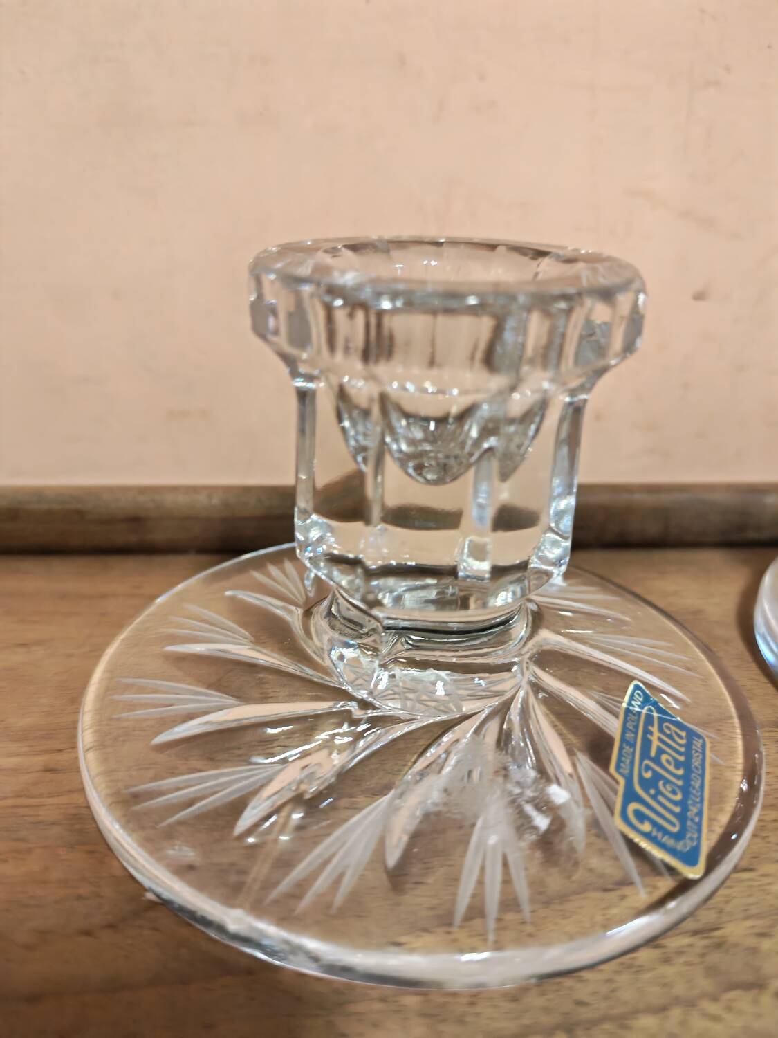 Pair of crystal candlesticks