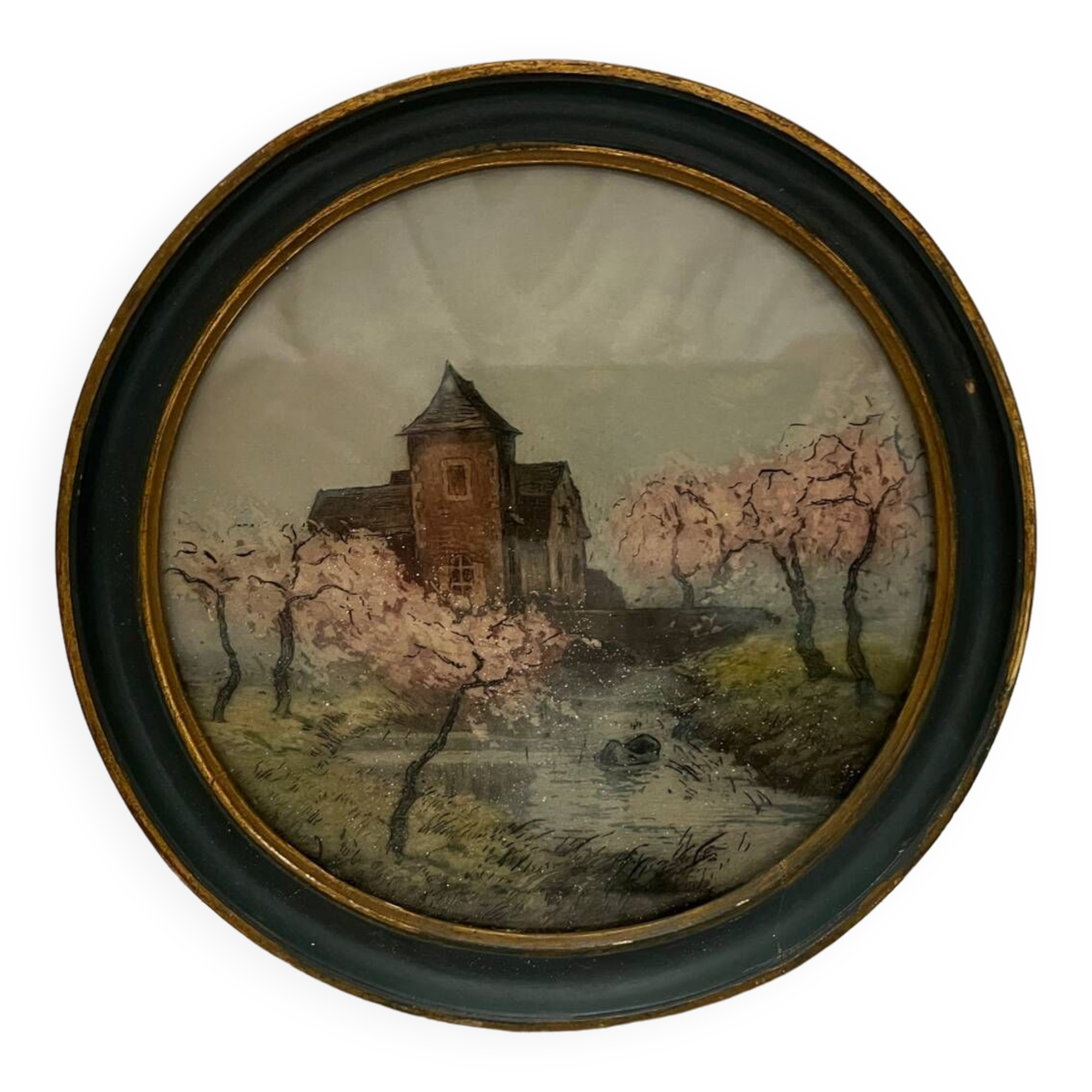 Old painting: framed watercolor