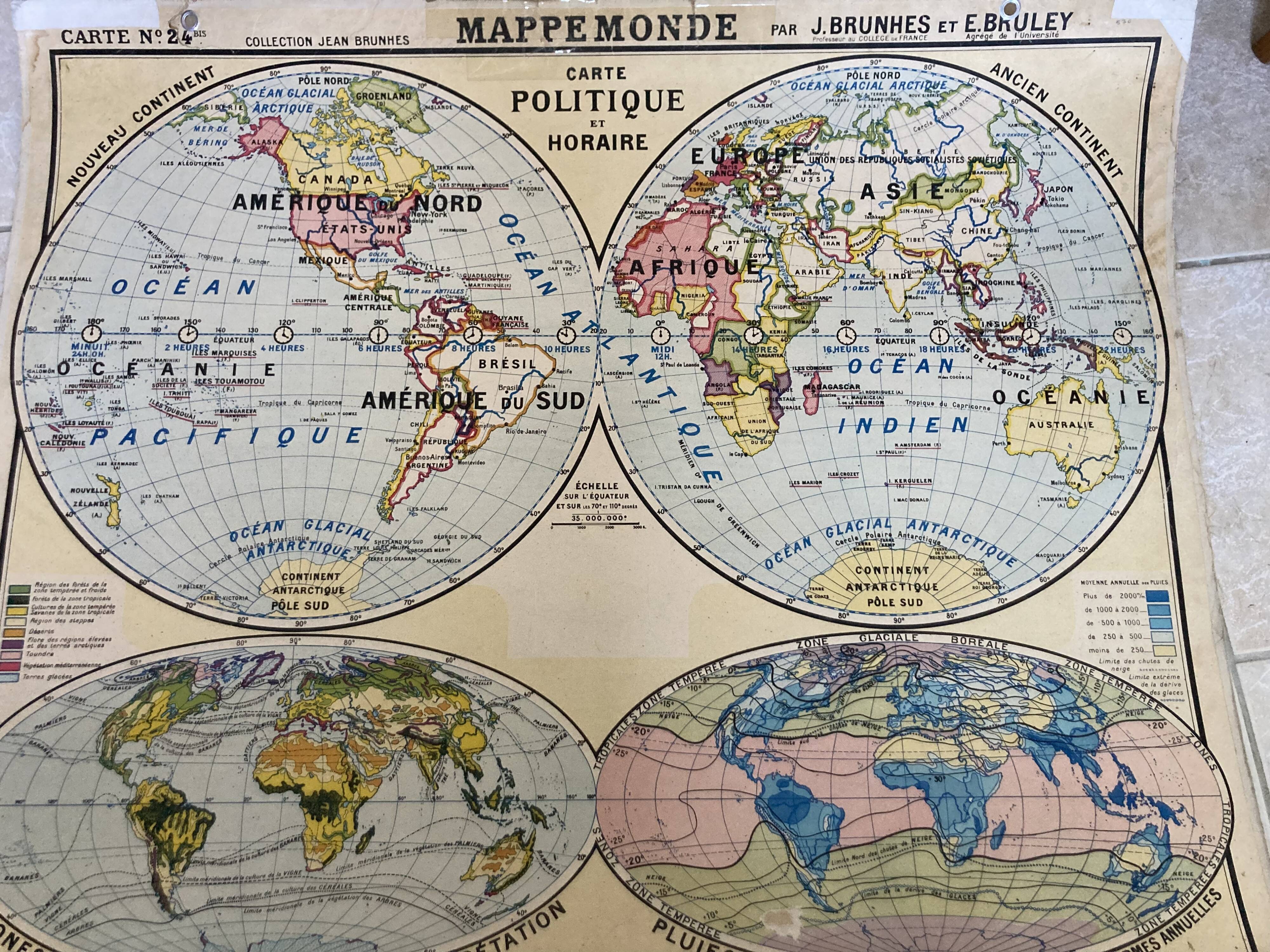 Carte scolaire mappemonde