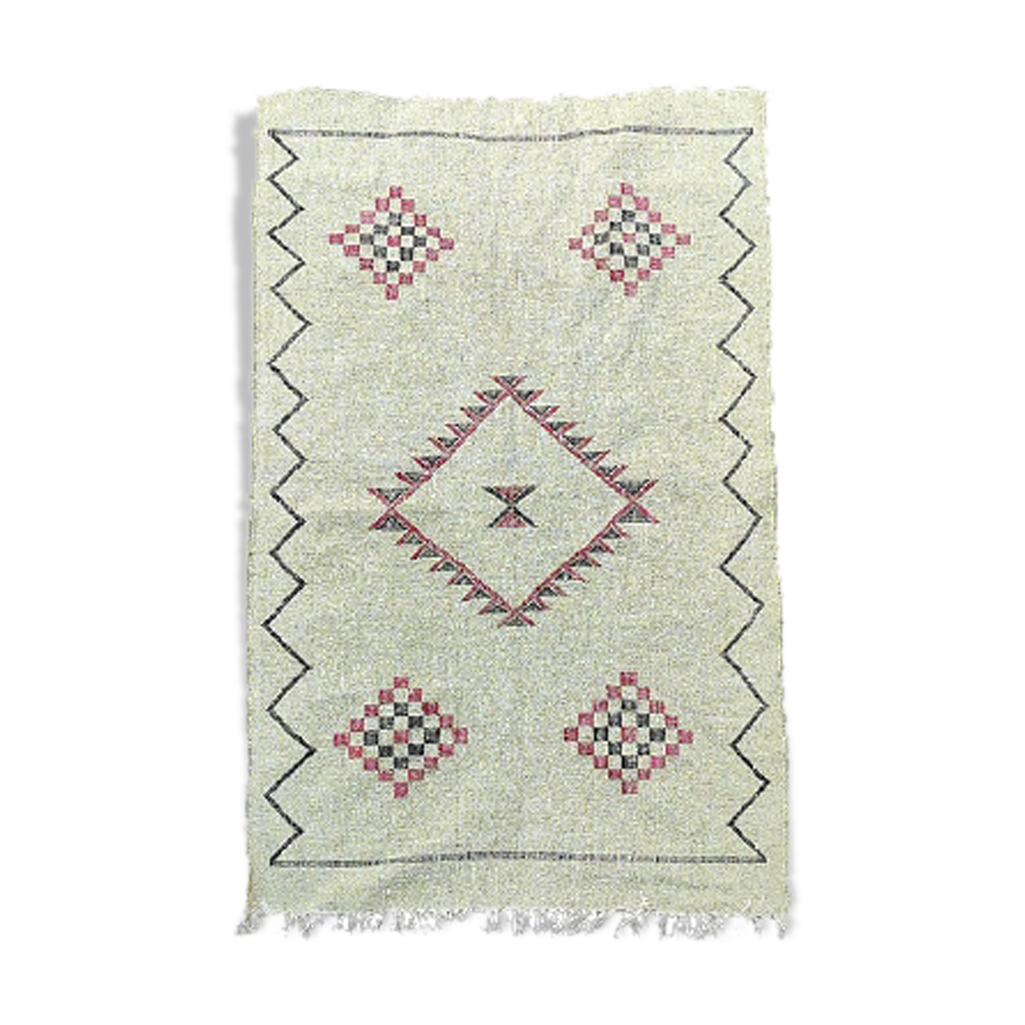 Tapis berbère marocain kaki clair