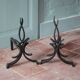 Fireplace andirons by Raymond Subes, flame model, brutalist andirons.