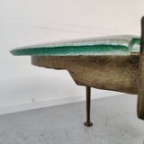 Brutalist vintage coffee table, 80s