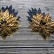 Wall lamps or ceiling lamps in gilded metal sheets Hans Kogl
