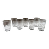 Ensemble de 7 gobelets cristal Baccarat modèle Richelieu Champigny