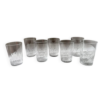 Ensemble de 7 gobelets cristal Baccarat modèle Richelieu Champigny