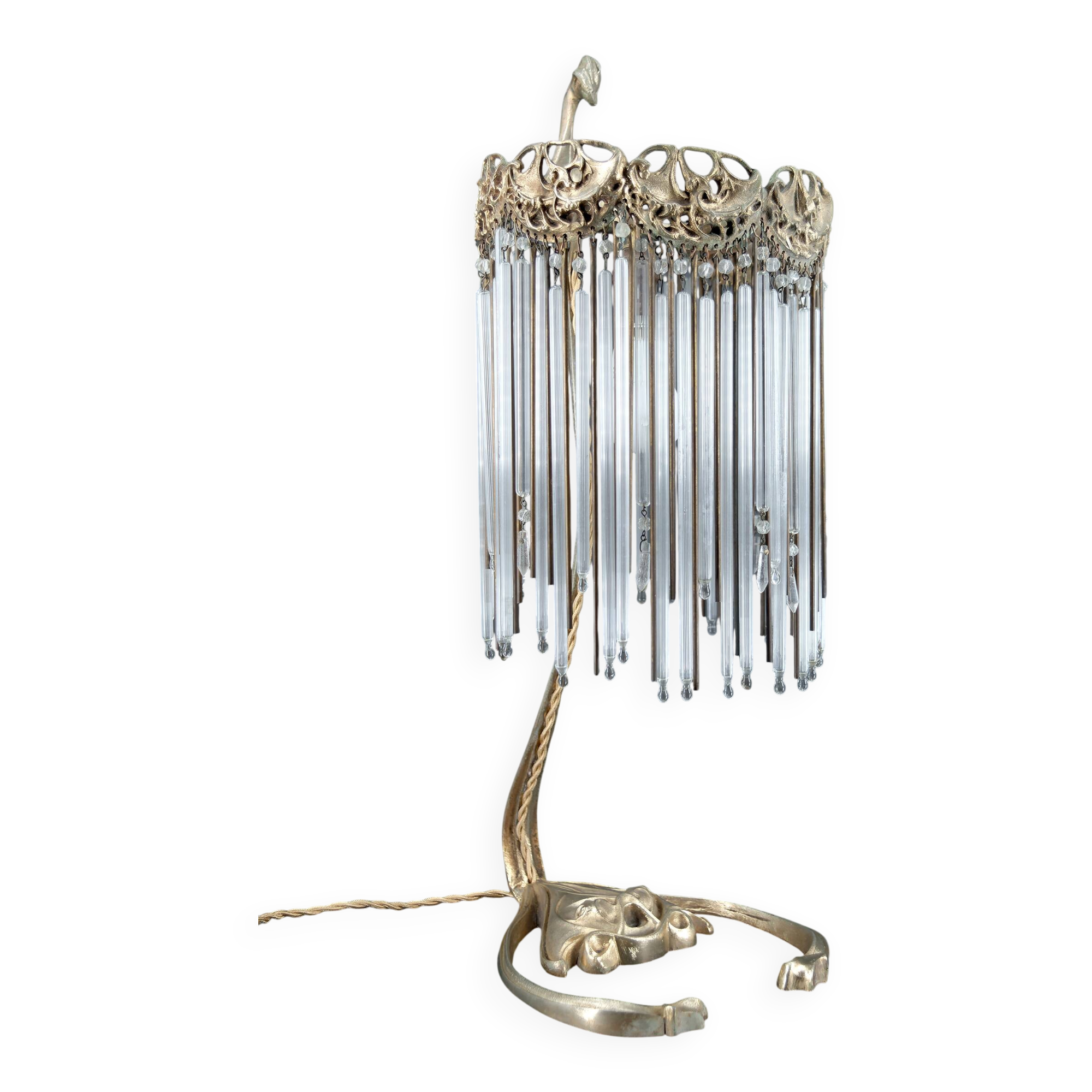 Bronze Lamp and Pendants by H. Guimard, France, Art Nouveau, c. 1910